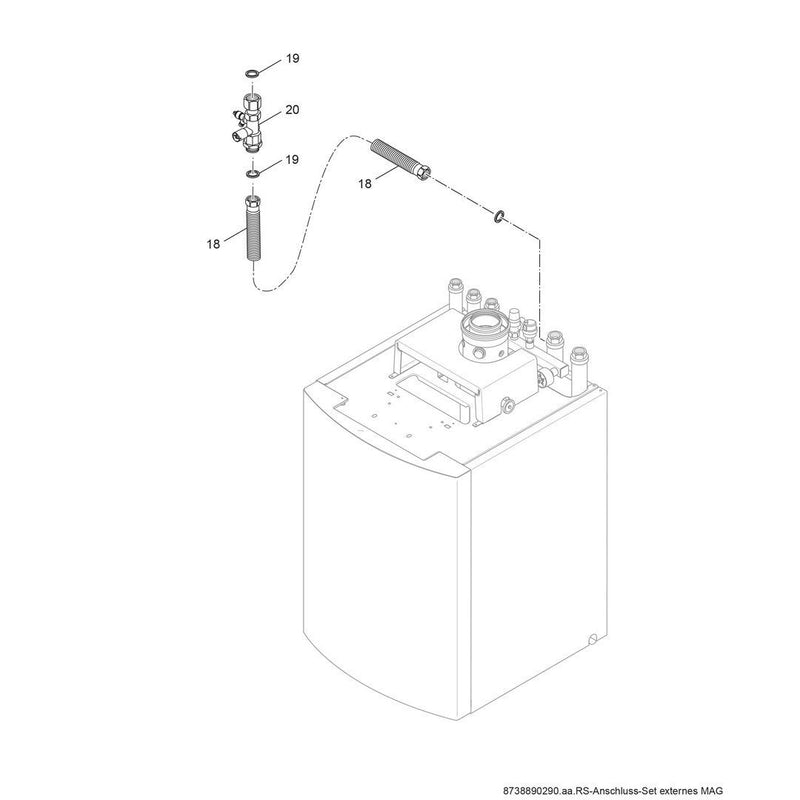 Bosch Thermotechnik - Zubehör/Ersatzteile für Membrandruckausdehnungsgefäß Anschluss-Set Nr. 1632 für externes MAG