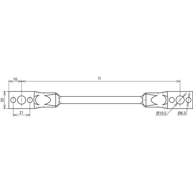 DEHN - Zubehör/Ersatzteile für Erdung und Blitzschutz Überbrückungsseil UEBS16L200B105B65ALC Cu 16mmq L200mm