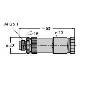 Turck - Rundsteckverbinder, feldkonfektionierbar (Industriesteckverbinder) Steckverbinder VBBS8141-0 konfektionierbar
