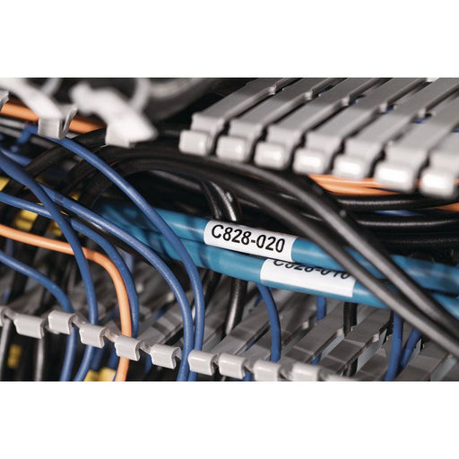 HellermannTyton - Kabelmarkierungssystem Etiketten TAG3TD3-896-WHCL weiss/transparent − 1000 Stück