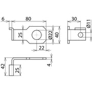 DEHN - Zubehör/Ersatzteile für Überspannungsschutz Informations-/MSR-Technik Anschlussbügel AB EXFS IF1 W 22 D=22mm f.M20 abgewin