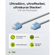 Goobay - Patchkabel Kupfer Patchkabel U/UTP Cat6 74219 Ultraflexibel,slim,g