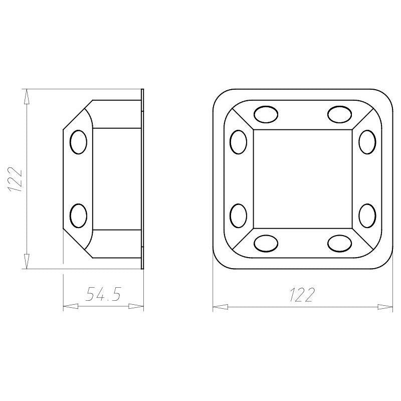 Kaiser - Dose, Gehäuse für Montage in der Wand/Decke Verbindungskasten 9195-77 107x107mm, hfr