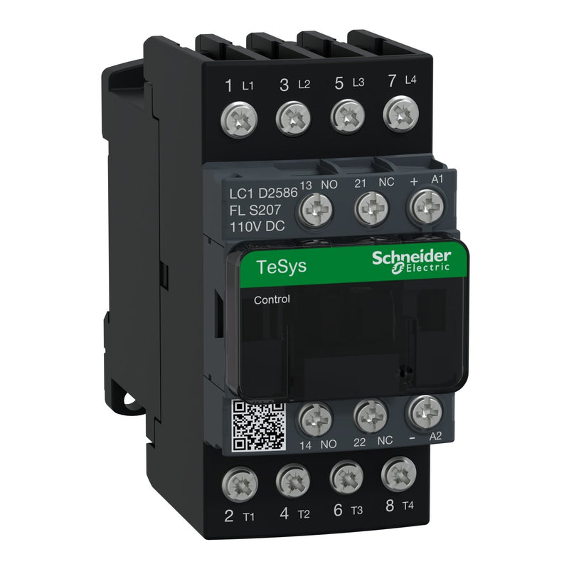 Schneider Electric - Leistungsschütz zum Schalten von Wechselstrom Schütz S207 4p TeSys D LC1D2586FLS207 40A 440V Spule 110V