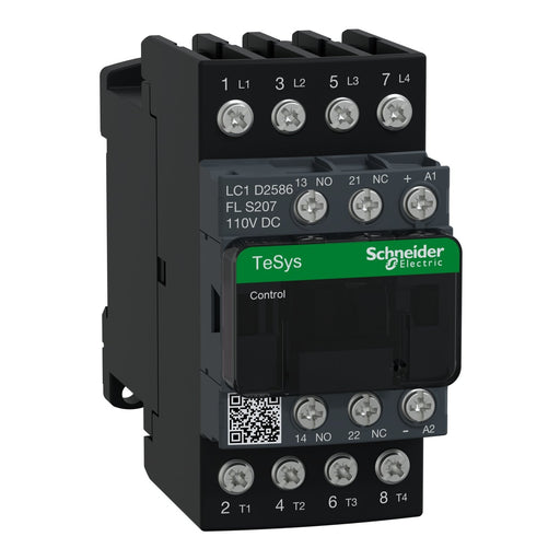 Schneider Electric - Leistungsschütz zum Schalten von Wechselstrom Schütz S207 4p TeSys D LC1D2586FLS207 40A 440V Spule 110V