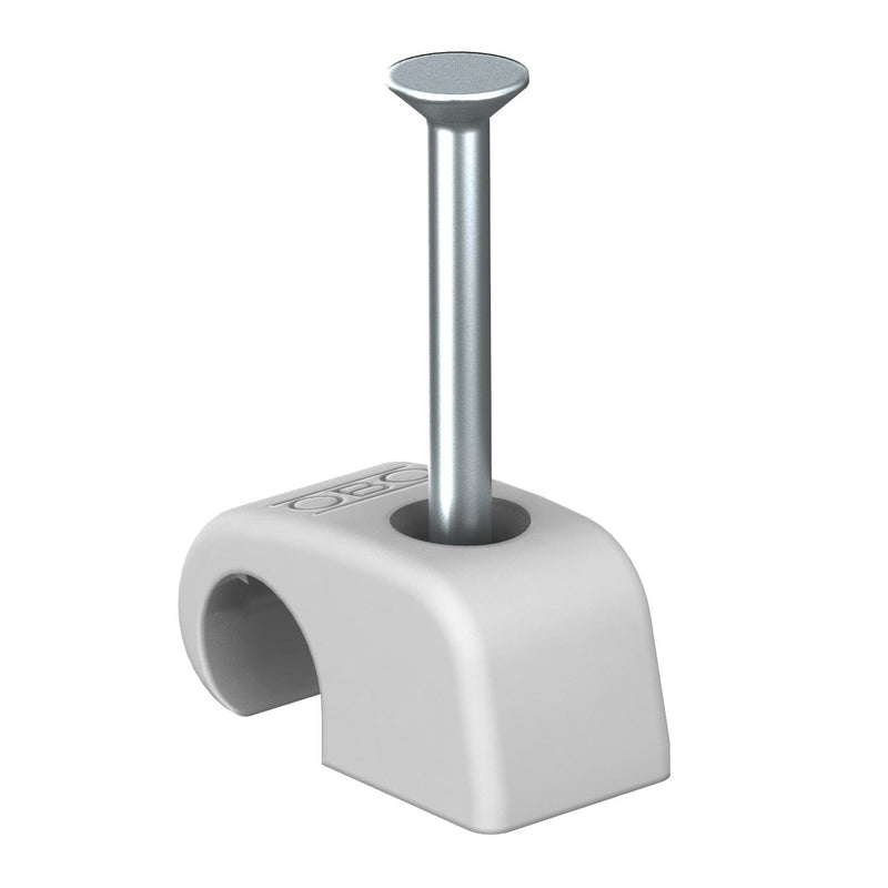 OBO Bettermann - Nagelschelle (für Kabel) Haft-Clip m.Nagel 2027 25 LGR 10-14mm L25 PP lgr − 100 Stück