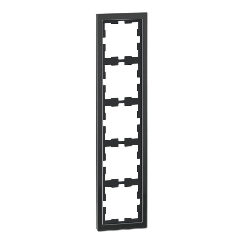 Merten - Abdeckrahmen Rahmen 5f.onyxsw MEG4050-6503 D-Life Glas
