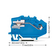 WAGO - Neutralleitertrenn-Reihenklemme Trennklemme 780-613 0,08-2,5mmq blau