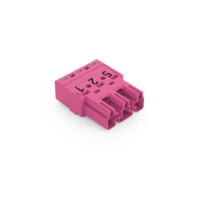 WAGO - Steckverbinder für steckbare Gebäudeinstallation Stecker 3-polig 770-293/081-000 Kod. B,pink − 100 Stück