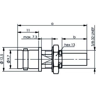 Telegärtner - Koax-Steckverbinder BNC-Kabeleinbaubuchse 100023379 50Ohm cr/cr