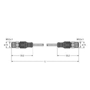 Turck - Konfektioniertes Sensor-Aktor-Kabel Feldbusleitung RSCV-RSCV #8900691 4-polig