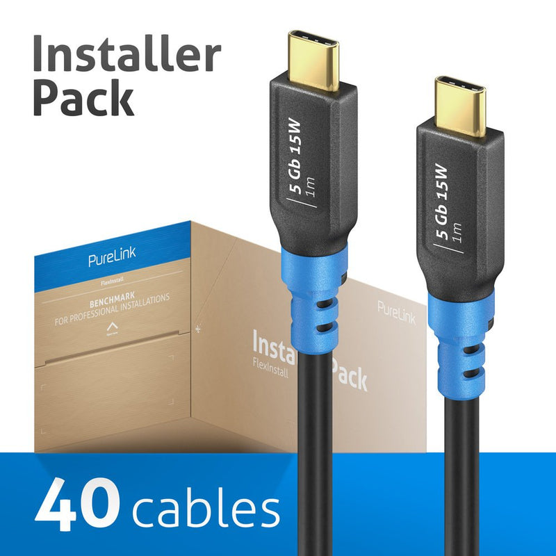 PureLink - PC-Kabel USB-C>C Kabel 1m FI-U400-010-PCK FlexInstall,VE 25Stk