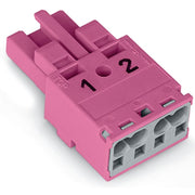 WAGO - Steckverbinder für steckbare Gebäudeinstallation Buchse 2-polig 770-282 Kod. B,pink − 100 Stück