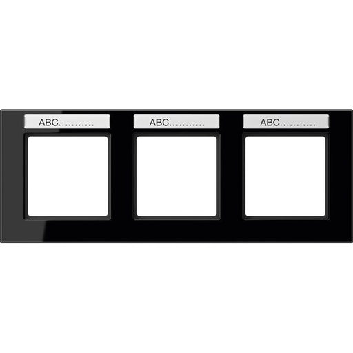 Jung - Abdeckrahmen Rahmen 3-f Schriftf.waager AC 5830 BFNA SW schwarz