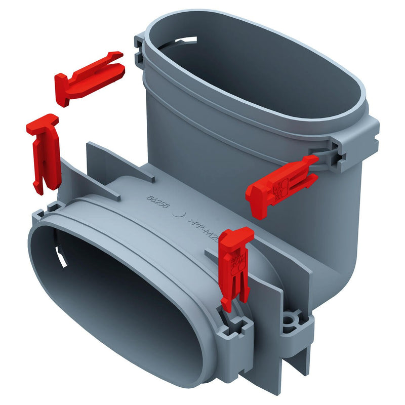 Helios Ventilatoren - Zubehör/Ersatzteile für Ventilatoren FlexPipe Bogen vertikal FRS-BV 51 90Grad Rohr Oval 51