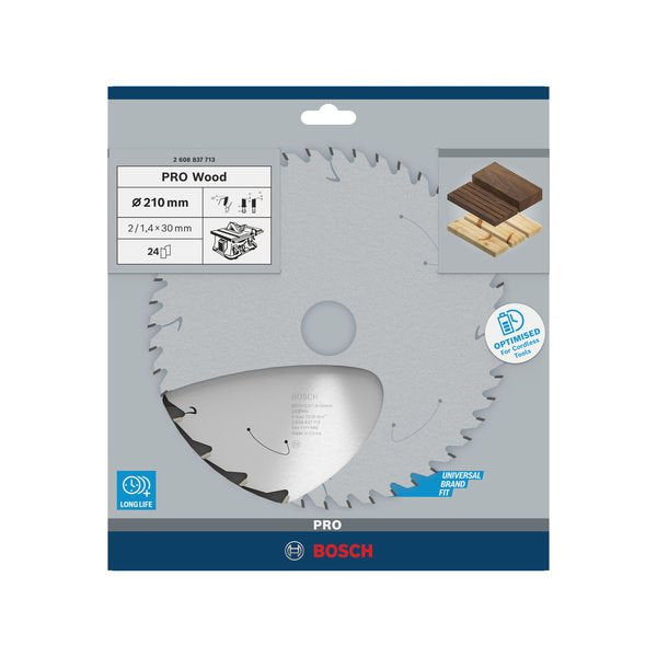 Bosch - Kreissägeblatt PRO Wood cordless 2608837713 Kreissägeblatt 210 x