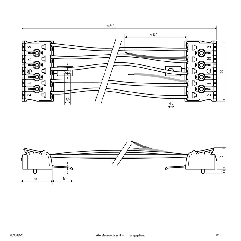 EVN Lichttechnik - Mechanisches Zubehör/Ersatzteile für Leuchten Durchgangsverdrahtungsset FLS60DV5
