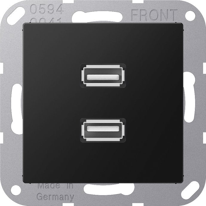 Jung - Multifunktions-Anschlussdose Multimedia-Anschlusssystem MA A 1153 SWM graphitschwarz matt