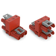 WAGO - Kompaktverteiler für steckbare Gebäudeinstallation h-Verteiler 3-polig 770-936 Kod. P,rot − 50 Stück