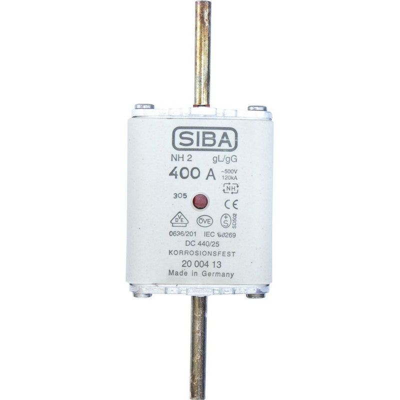 Siba - Messersicherung NH-Sicherungseinsatz 2000413.224 224A NH2/0 gG 500V − 3 Stück