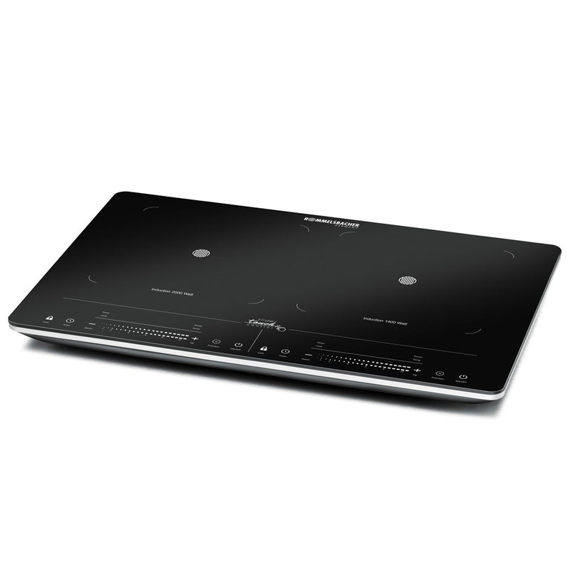 Rommelsbacher - Kochfeld Induktion Doppelkochplatte CT 3420/IN Slim Slider Glasker