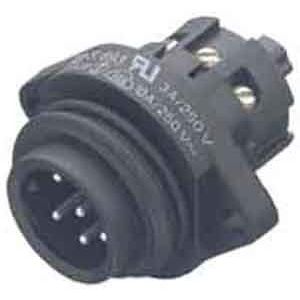Binder - Rundsteckverbinder, Einbau (ohne Leitung) Flanschstecker 09 4219 00 07 6p.+PE