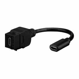 Rutenbeck - Einsatz/Abdeckung für Kommunikationstechnik Buchse für Montageadapter KMK-USB-C 3.1 KP sw