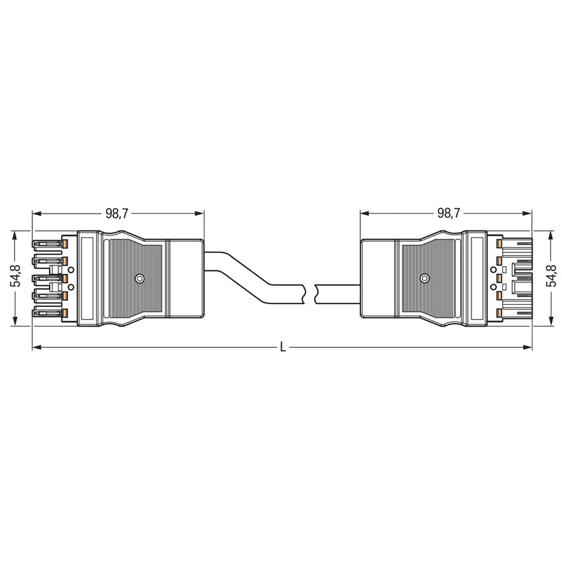 WAGO - Konfektionierte Leitung für steckbare Gebäudeinstallation konfekt.Verbindungsleitung 771-8995/018-601 Eca,Buchse Stecker