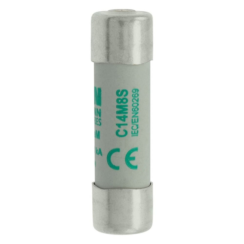 Eaton - Zylindrische Sicherung Sicherungseinsatz Nieders. CYL AM 14,#C14M8S 8A AC 500V 120kA − 10 Stück