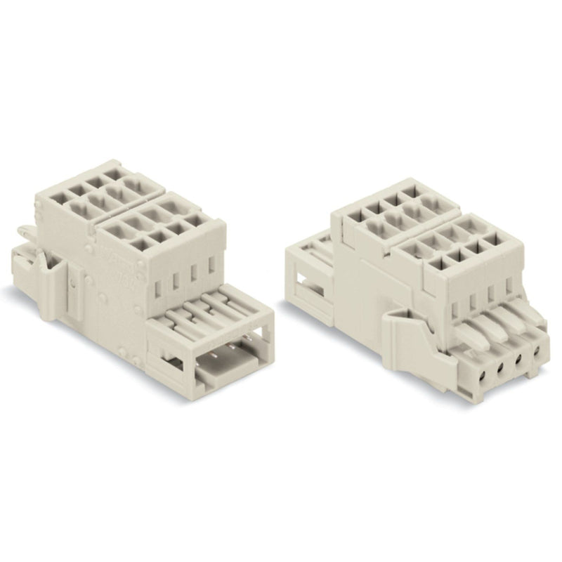 WAGO - Ein- und mehrpolige Klemmenleiste 2-Leiter-Kombistecker 734-365/037-000 1,5mm²,lichtgrau − 50 Stück