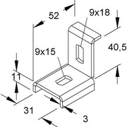 Niedax - Verbinder für Stiel/Profilschiene TW-Verbindung TWV 40/30 − 100 Stück