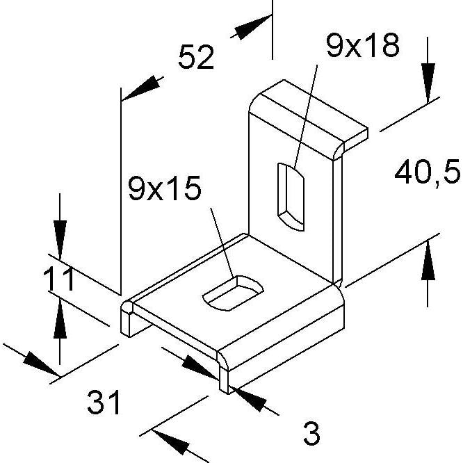 Niedax - Verbinder für Stiel/Profilschiene TW-Verbindung TWV 40/30 − 100 Stück