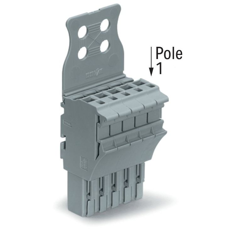 WAGO - Ein- und mehrpolige Klemmenleiste 1-Leiter-Federleiste 2022-105/134-000 CAGECLAMP,4mm²,gr − 50 Stück