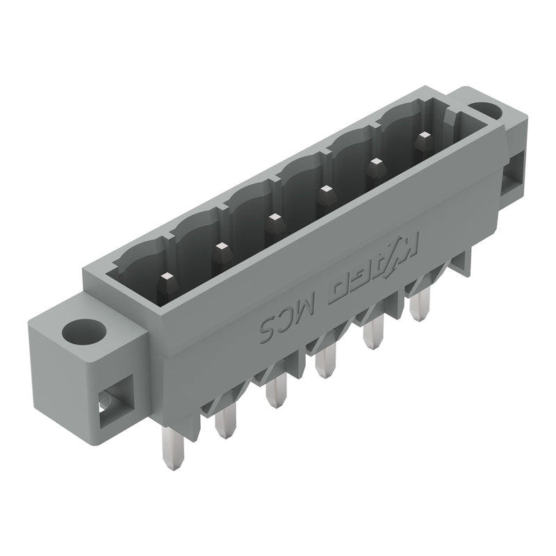 WAGO - Leiterplattensteckverbinder THT-Stiftleiste Lötstift 231-166/040-000 1,2x1,2,gerade,grau − 100 Stück