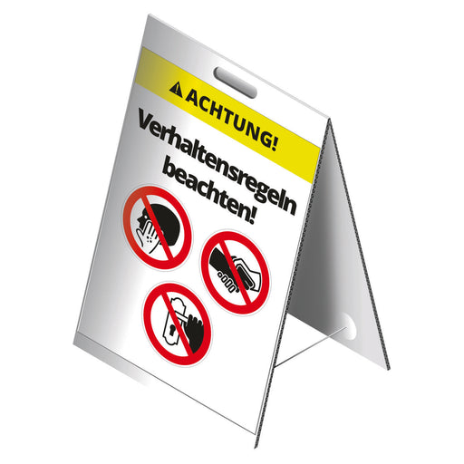 Cimco Werkzeuge - Warn-/Hinweisschild Dachaufsteller 182808 Verhaltensregeln