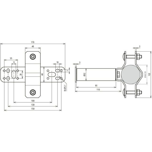 DEHN - Zubehör/Ersatzteile für Erdung und Blitzschutz Wandbefestigung WBD40.50SEWA110V2A