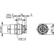 Telegärtner - Modularer Steckverbinder STX M12x1 EBB X-kod. 100007548 Cat.6A(IEC) − 10 Stück