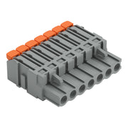 WAGO - Kabelsteckverbinder für Leiterplattensteckverbinder 1-Leiter-Federleiste,Hebel 2231-1107/327-000 PushinCAGECLAMP,grau − 50 Stück