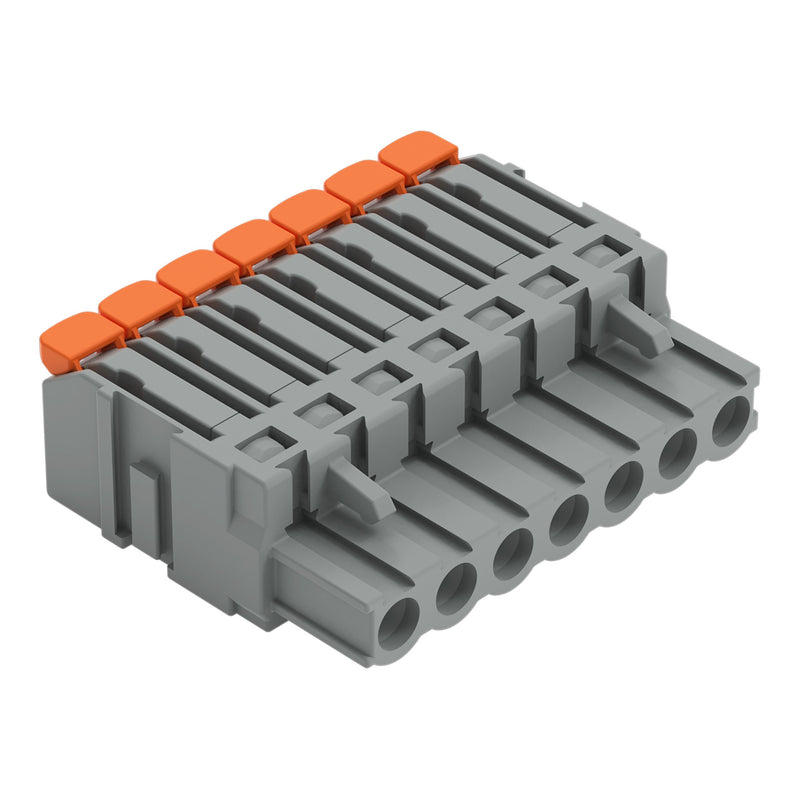WAGO - Kabelsteckverbinder für Leiterplattensteckverbinder 1-Leiter-Federleiste,Hebel 2231-1107/327-000 PushinCAGECLAMP,grau − 50 Stück