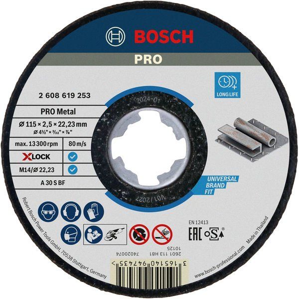 Bosch - Trenn-/Schleifscheibe PRO Metal X-Lock 2608619253 Trennscheibe 115 x