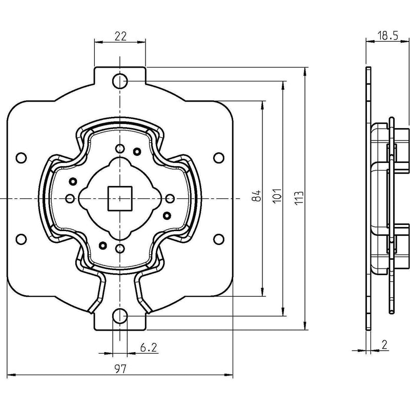 DELTA DORE - Zubehör/Ersatzteile für Tor-/Rollladenantriebe Click-Antriebslager 4015K-07 für System Stakusit