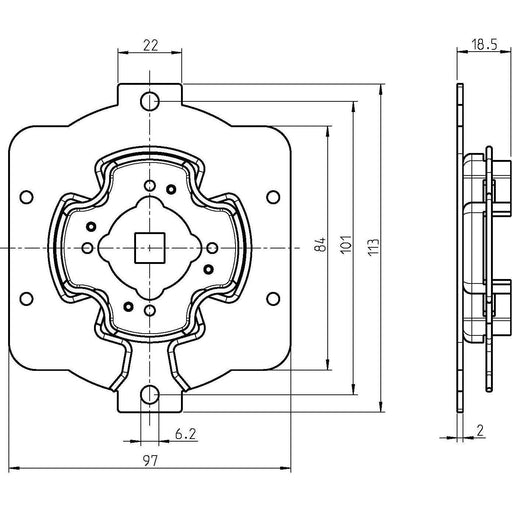DELTA DORE - Zubehör/Ersatzteile für Tor-/Rollladenantriebe Click-Antriebslager 4015K-07 für System Stakusit