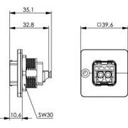 Telegärtner - Modularer Steckverbinder STXV14 RJ45 Zentr.-Flansch 100007582 LC-D Kupplung MM M