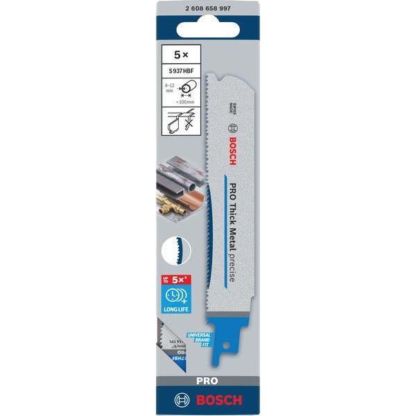 Bosch - Säbelsägeblatt PRO Thick Metal precise 2608658997VE(5) S937HBF − 5 Packung