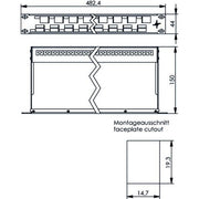Telegärtner - Patchpanel Kupfer 19Z Modulträger 1HE 100021505 gewinkelt, schwarz