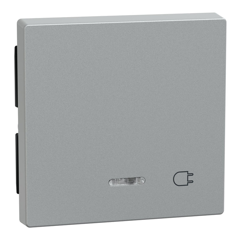 Merten - Abdeckung/Bedienelement für Installationsschalterprogramme Wippe Kontr.Fenster alu 431760 Aufdruck Steckdose
