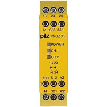 Pilz - Gerät zur Überwachung von sicherheitsgerichteten Stromkreisen Not-Aus-Schaltgerät PNOZ X2 #774303 24VAC/DC 2n/o