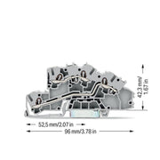 WAGO - Installations-Etagenklemme Installationsetagenklemme 2003-7642 4mm² L/L grau