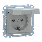 Merten - Steckdose SCHUKO-Steckdose alu MEG2414-0460 m.Klappdeckel IP44