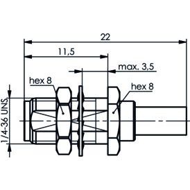 Telegärtner - Koax-Steckverbinder SMA-Kabeleinbaubuchse cr 100024706 AU, G7 (RG316/U) − 5 Stück